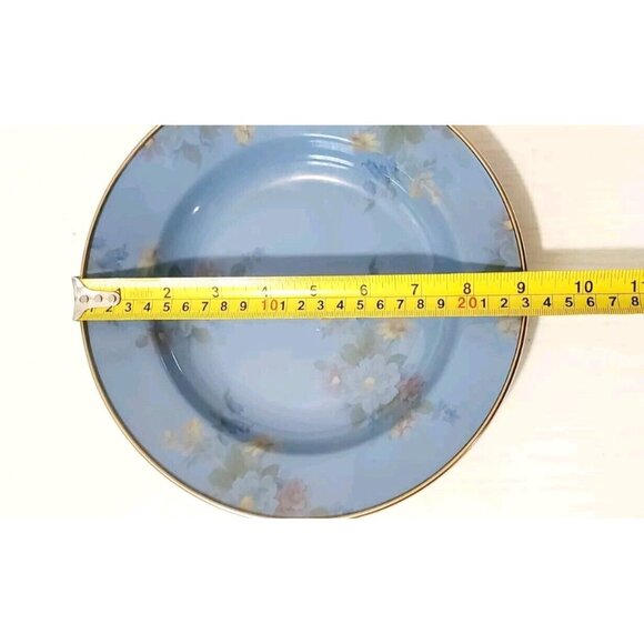 Vintage MacKenzie Childs Camp Blue Floral Enamel Bowl 9" Victoria And Richard - Picture 5 of 5